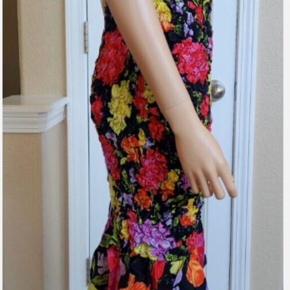 Anthropologie Square-Neck Pebble Smocked Dress Size S/M Floral - Picture 4 of 6